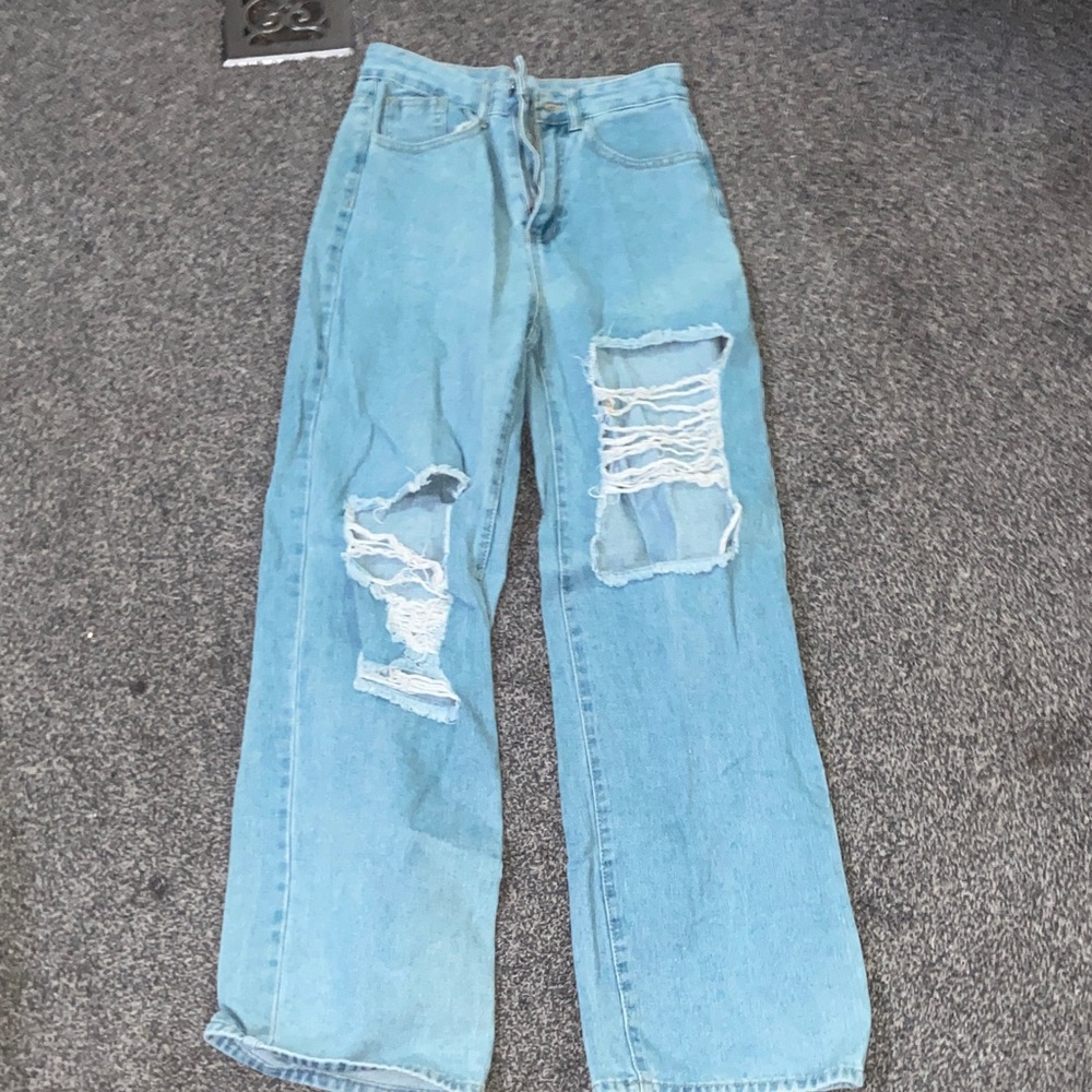 SHEIN Light Blue Baggy Jeans